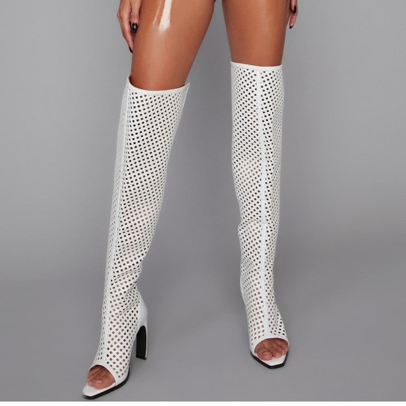 New peep toe boot with heel. - Picture 1 of 5